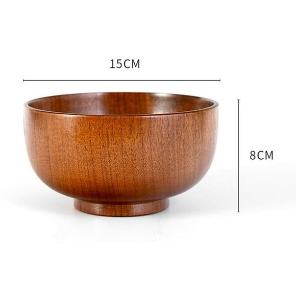 Wooden Bowl Wood Rice Bowls Tableware for Kitchen Food Storage Multiple Sizes