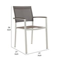 thumbnail image 5 of Fifi 21 Inch Set of 6 Dining Chairs, Aluminum Frame, Gray Textilene Fabric- Saltoro Sherpi, 5 of 5
