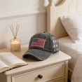 thumbnail image 6 of American Flag Vintage Embroidered Baseball Cap, Distressed Washed Finish, Unisex Summer Hat for Patriotic Gatherings, Casual Wear, 4th of July Parties, Memorial Day Outings, 6 of 6