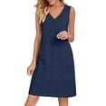thumbnail image 4 of Bosfbaoi Dresses for Women Casual A-Line Shift Dress Loose V-Neck Sleeveless Tunic Dress with Pockets Summer Dresses for Women 2026, 4 of 7