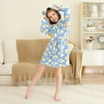 thumbnail image 3 of FORMRS Niños Bathrobe Unisex Hooded Robe Soft Plush Pajamas Sleepwear, Size 2-3T, Playful Fried Eggs, 3 of 7