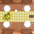 thumbnail image 5 of Watercolor Yellow White Buffalo Check Plaid Table Runner Gingham Tablecloth Farmhouse Spring Summer Easter Home Kitchen Table Decorations-13×90'''', 5 of 6