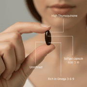 ORZAX Black Seed Oil Capsules, 150 Soft Gels, 500 mg, 2% Thymoquinone, 100% Virgin Pure Cold Pressed
