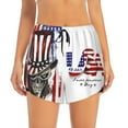 thumbnail image 2 of Balery Patriotic Skull Art Pantalones cortos deportivos para mujer con forro y dos bolsillos, elásticos, para entrenamiento, gimnasio, yoga-Medium, 2 of 7