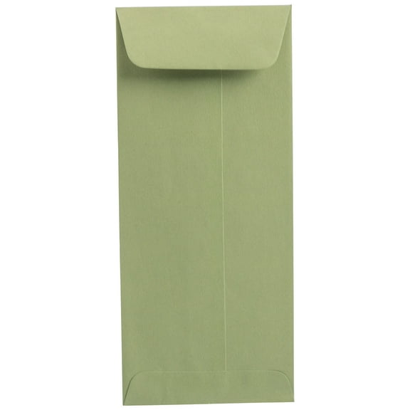 JAM Paper #10 Policy Business Colored Envelopes, 4 1/8 x 9 1/2, Olive, 25/Pack