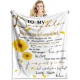 thumbnail image 1 of LHSHID Gifts Throw Blankets for Daughter from Mom Christmas Unique Kids Bday Sunflower Birthday Gift to My Daughter Halloween 60x80in, 1 of 4