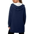 thumbnail image 5 of YUGYXL Womens Fashion Hoodies Pullover Oversized Sweatshirt Long SLeeve Drawstring Hooded Fall Shirts Loose Fit Navy XXL, 5 of 7
