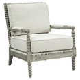 thumbnail image 1 of ACME Chaise d'Appoint en Tissu de Lin Beige et Chêne Gris, 1 of 6