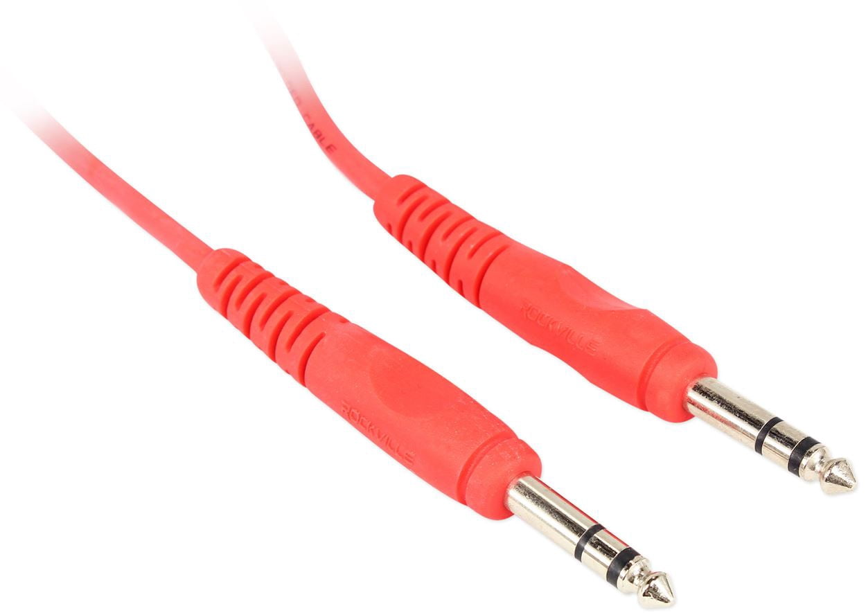 6 Rockville 6' 1/4'' TRS to 1/4'' TRS Cable 100% Copper (3 Colors x 2 of Each)