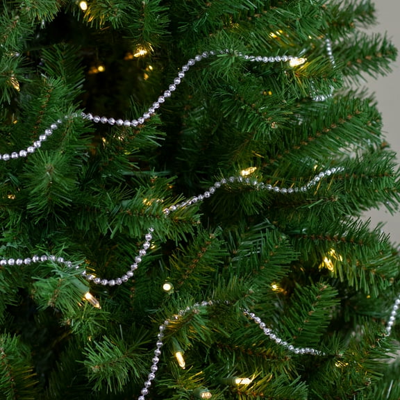 Northlight Lame Beaded Christmas Garland - 15' x .25" - Celestial Silver - Unlit