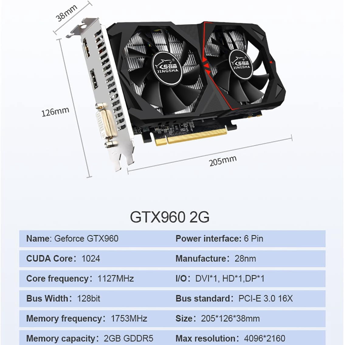 GTX 960 Graphics Card, 4GB GDDR5 128-bit, Video Card for Gaming PC,DP, HDMI, DVI,Computer GPU, PCI Express x16