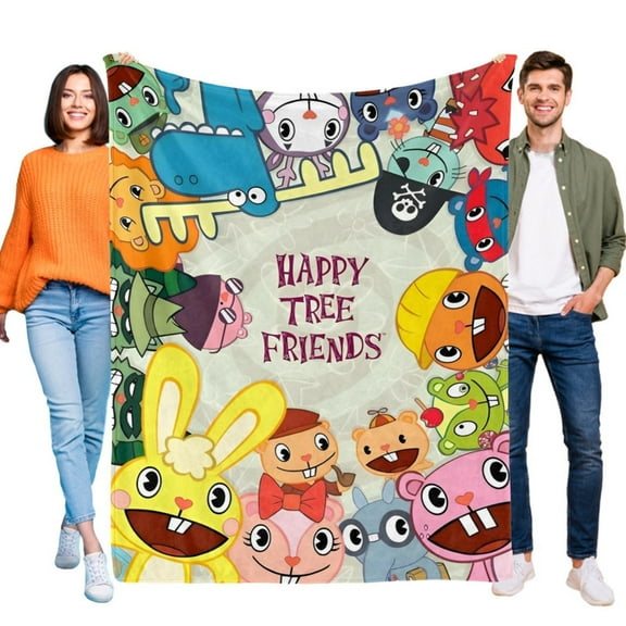 Happy Tree Friends flannel blanket 39*59 inch soft and comfortable with clear patterns and easy cleaning