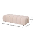 thumbnail image 2 of Ilios Innova | Taburete Tofu beige tapizado en tela de canna con diseño minimalista, asiento acolchado de espuma cómodo, estructura de madera resistente para sala, recámara o recibidor., 2 of 9
