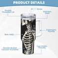 thumbnail image 5 of Rateoe Skeletons Love Flowers Printed 40OZ Ice Bully With Handle - Stainless Steel Travel Cup Portable for Hot & Cold Drinks, Travel, Gym, Home, and Outdoor Activities, 5 of 8