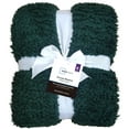thumbnail image 4 of Mainstays Faux Shearling Blanket, Dk. Green, King 102"X90", for Adult, 4 of 7