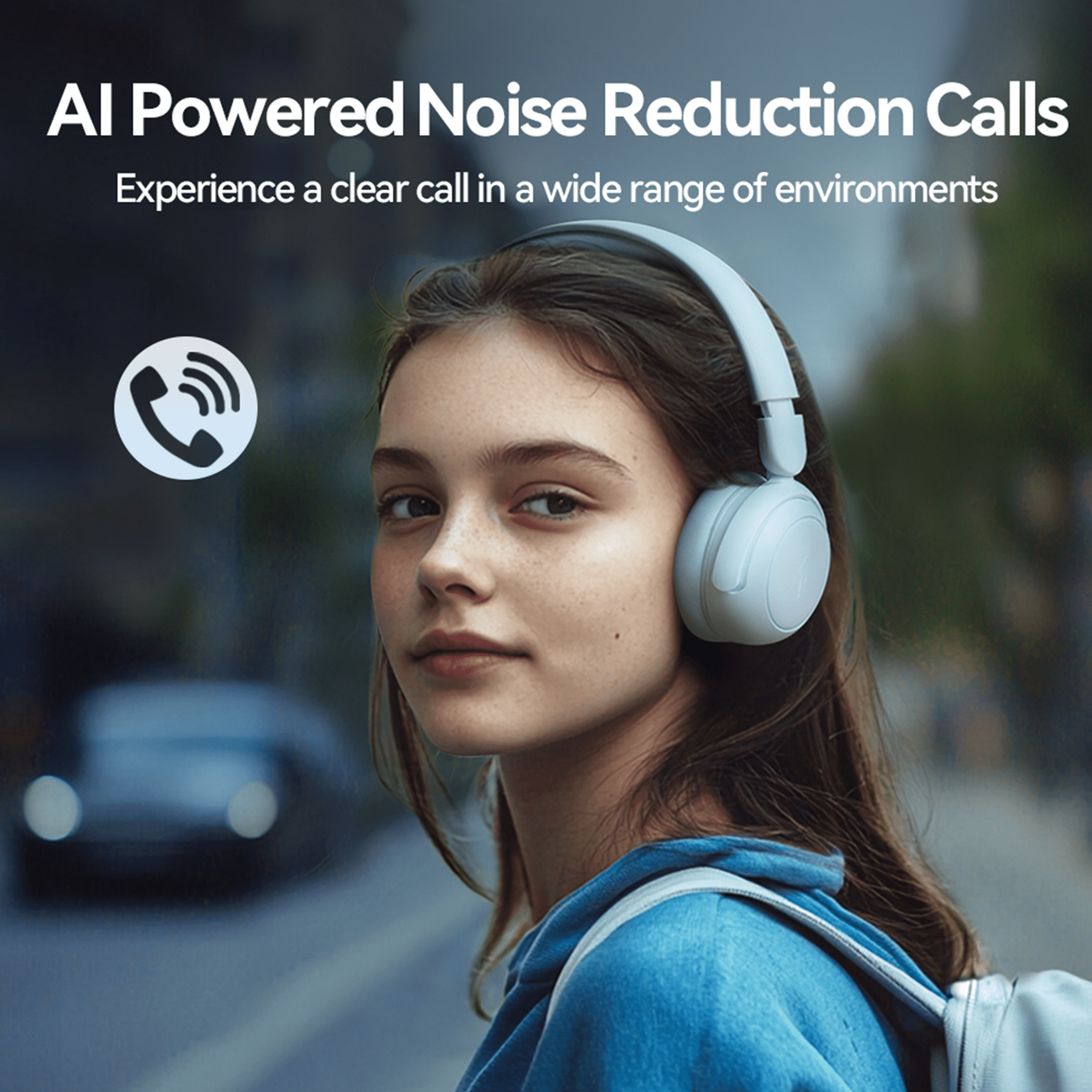 1MORE Sonoflow Mini HQ20 Noise Cancelling Bluetooth over-Ear Headphones, Blue