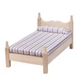 thumbnail image 1 of Mini muebles modelo blanco embrión dormitorio escena simple clásica cama individual, cama doble europea con accesorios de decoración, 1 of 5