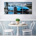 thumbnail image 3 of 3 Panel Modern Framed Landscape Artwork Giclee Canvas Prints Pictures Paintings on Canvas Wall art for Living Room Bedroom Home Office Decorations,Purple Sports car Poster - 12 x 24 inch x 3 Pieces, 3 of 6