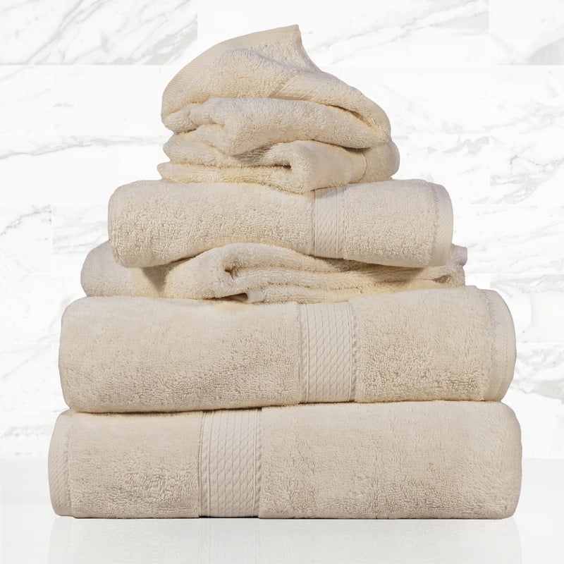 Superior Hymnia Egyptian Cotton 6-Piece Towel Set, Cream
