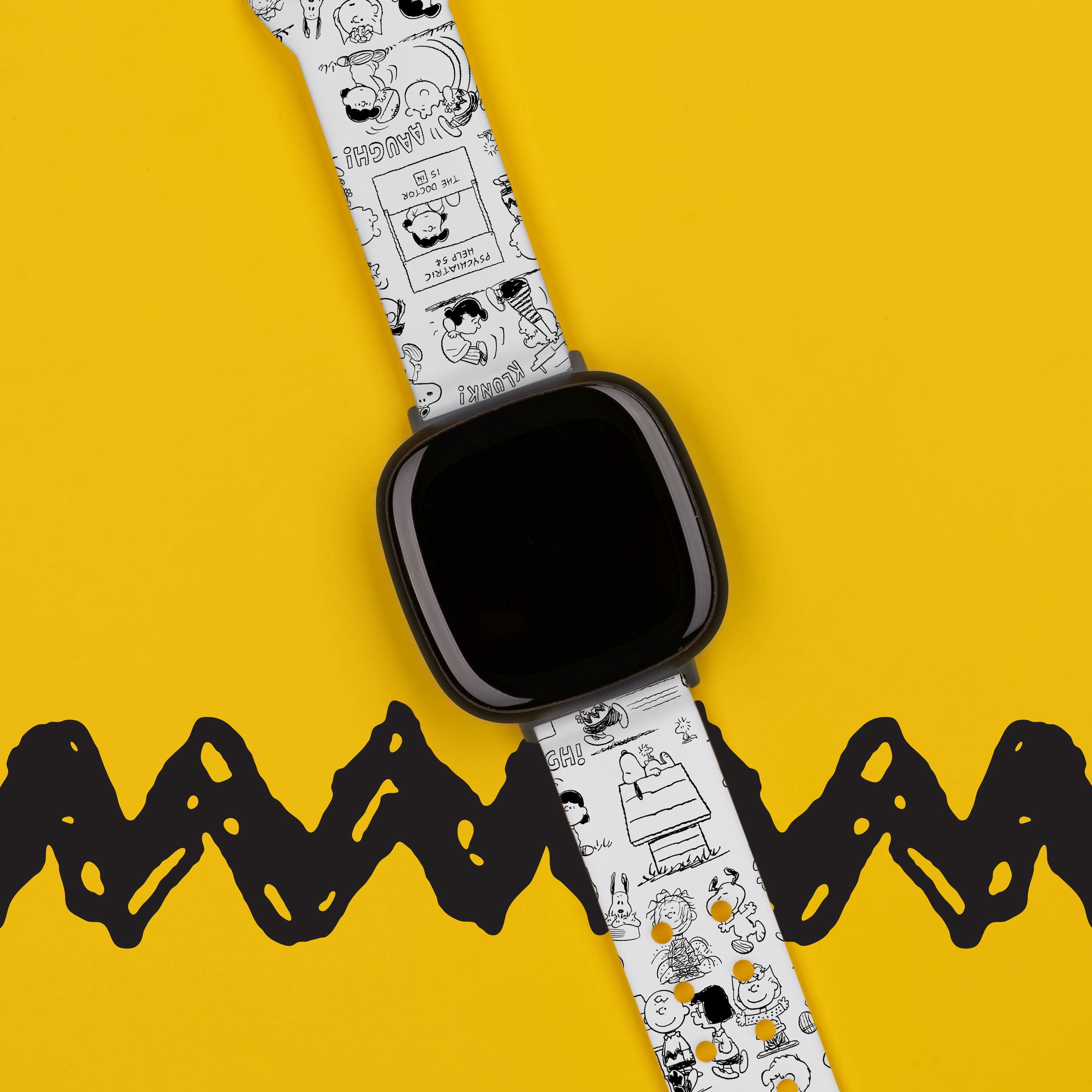Peanuts Classic HD Unisex Watch Band Compatible with FitBit Versa 3 & Sense (20mm Short Comic Style) by Affinity Bands