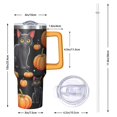 thumbnail image 2 of Halloween 40oz Pumpkin Tumbler with Handle and Straw Lid – Insulated Hot Cold Coffee Mug – Spooky Gift Cup, 2 of 5