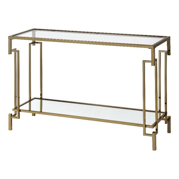 Furniture of America Anaheim Metal 1Shelf Sofa Table in Gold Champagne