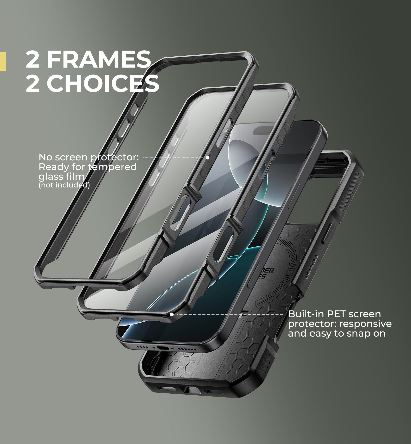 Dexnor for iPhone 16 Pro Max Case with Slide Camera Cover & Adjustable Kickstand & Built-in Screen Protector,Compatible with MagSafe Shockproof Bumper Case Heavy-Duty Magnetic Protective Cover,Black