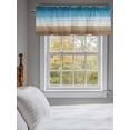 thumbnail image 3 of Valances for Windows Blue Brown Rod Pocket Cafe Window Treatments Valance Curtains for Kitchen Bathroom Laundry Basement Windows 56"x16", 3 of 9