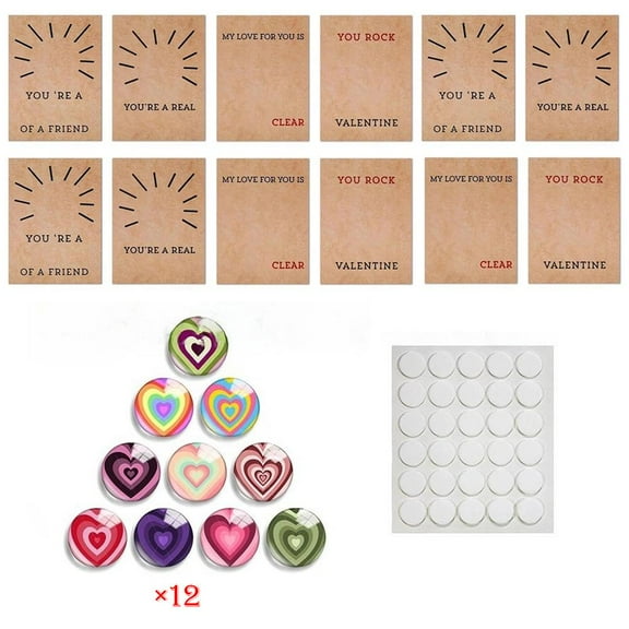 24 Set Valentines Day Gift Pocket Hug Heart with Greeting Cards,Little Heart Pocket Organza Token with Bag,Keepsake Hug Exc
