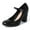 Black Vegan Leather, variant on J. Adams Skippy Mary Jane Shoes Women - Cute Mary Janes Round Toe Shoe with Ankle Strap High Heel