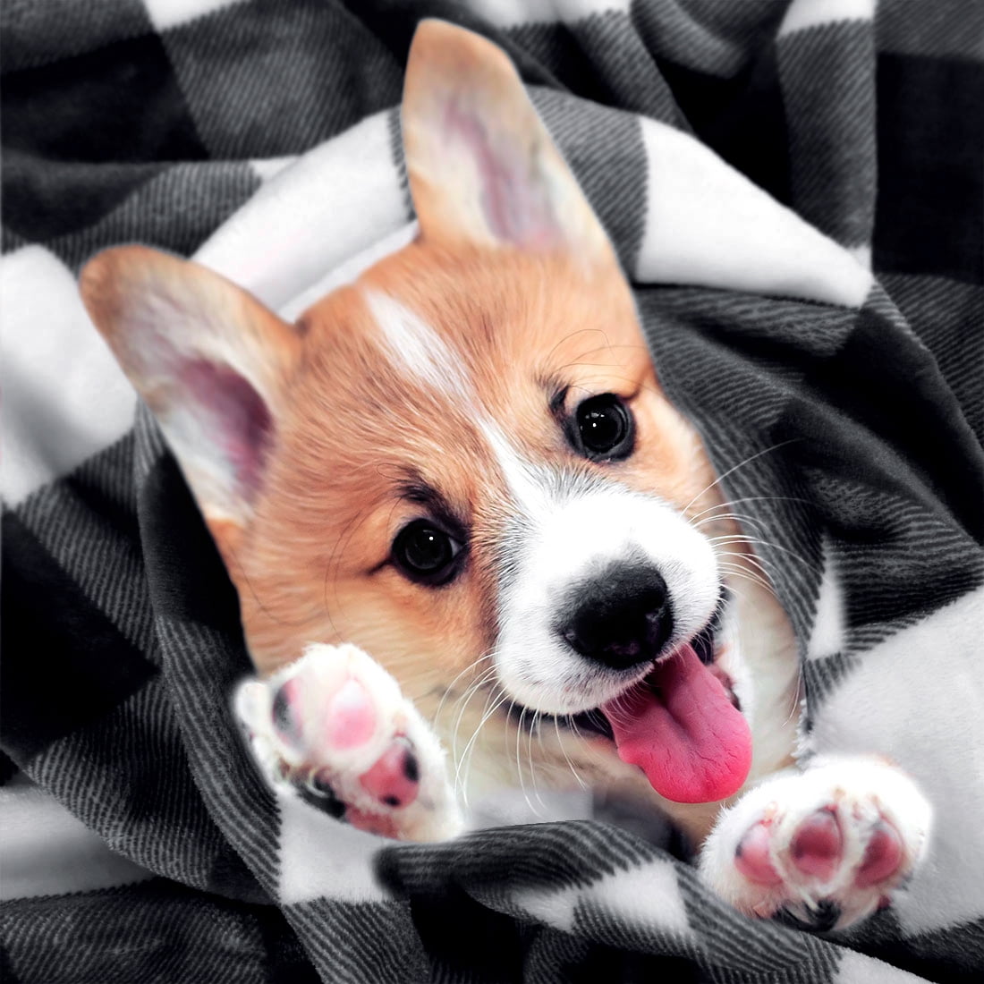 Unique Bargains Plaid Microfiber Plush Lightweight Throw