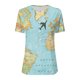 thumbnail image 4 of Moda mujer manga corta estampado botón bolsillo Casual Tops blusa Pompotops hfajkhk130393, 4 of 4