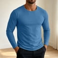 thumbnail image 5 of LEKWK Mens T Shirt Soft Basic Long Sleeve Crewneck Lightweight Shirts Stretch Regular Fit Casual Daily Layering Tee Workout Travel Fall Spring Tops Light Blue XXL, 5 of 7