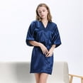 thumbnail image 6 of Women Summer Ice Silk Dress Bath Robe Waist Belt Sleepwear, 6 of 7