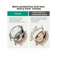 thumbnail image 3 of 2pcs/Set Ladies' Rose Gold Dual Rows Of Diamond Inlay Hollow Out Watch Protective Case + Clear Hard Glass Screen Protector For Samsung Galaxy Watch 4 5 6 Series (40/44mm), 3 of 4