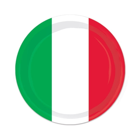 96 Pack Beistle Fiesta Red, White/Green Paper Plates 7 inch