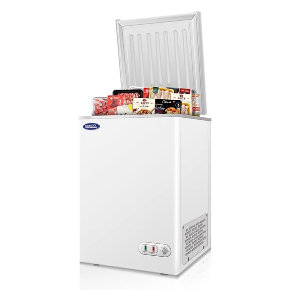 Chest Freezer 3.0 Cu.ft Solid Top Commercial Deep Chest Freezers with Lockable Stay-Open Lid Painted for Back-of-House Bulk Storage