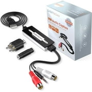 DIGITNOW USB Audio Capture Grabber for Vinyl Cette Tapes to Digital MP3 Converter, Support Mac & Windows