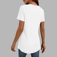 thumbnail image 5 of hoksml Women's V-Neck Short Sleeve T-Shirt Casual Flowy Curved Hem Tops for Everyday Wear, 5 of 8