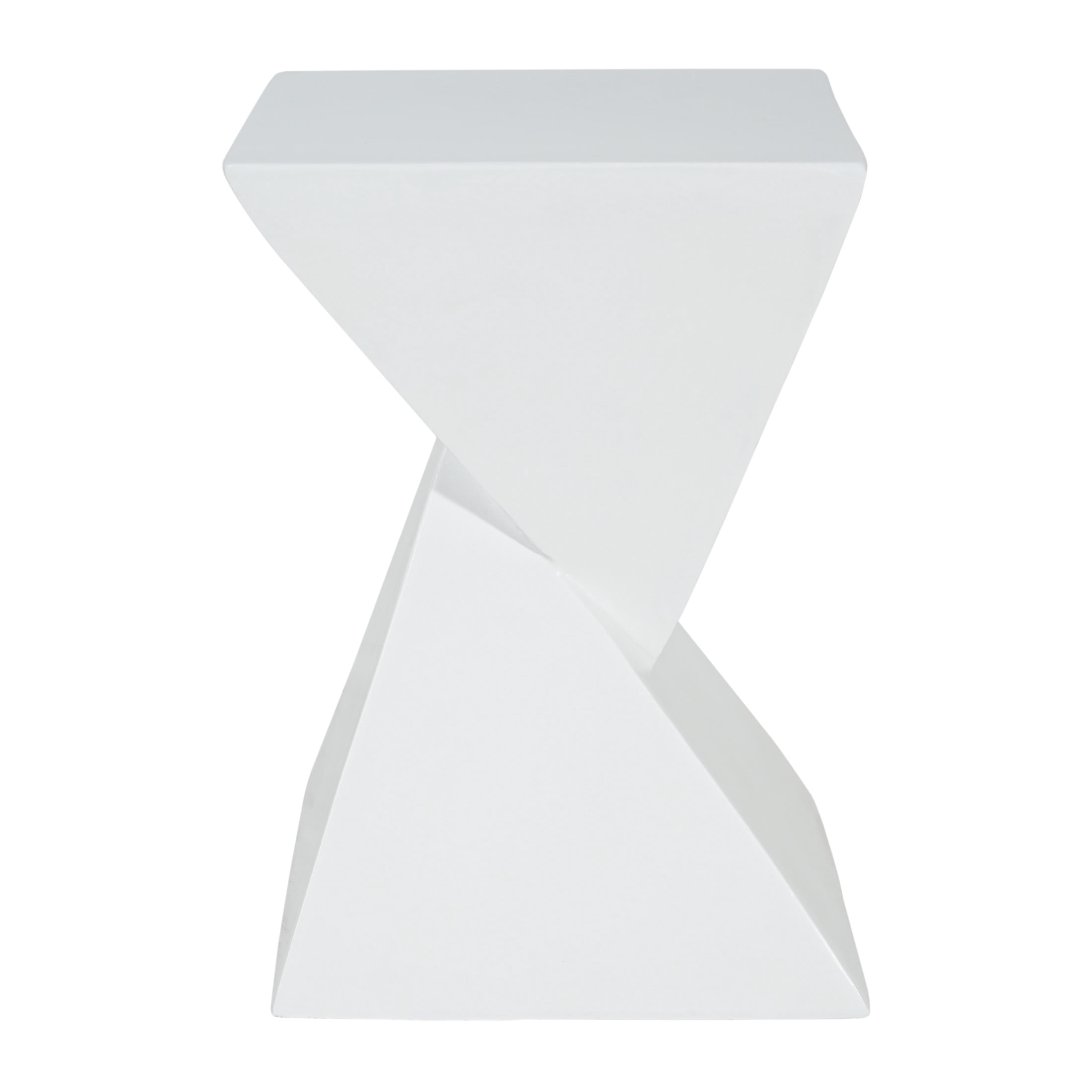 Christopher Knight Home Outdoor MGO Hourglass Side Table, 18" Tall Wood Grain Accent Table, White