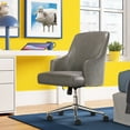 thumbnail image 4 of Serta Leighton Home Office Desk Chair Chrome Nailheads Bonded Leather Gray, 4 of 11