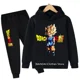 thumbnail image 1 of Conjunto de Sudadera con capucha y pantalones de dibujos animados para niños y niñas, chándal de Goku, 2 piezas, primavera y otoño, novedad, 1 of 1