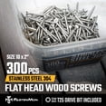 thumbnail image 2 of Tornillos de cubierta FM FastenMon #10x2 de acero inoxidable 304, 300 unidades, 2 of 8