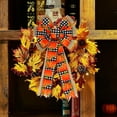 thumbnail image 4 of Dalrosia 2PCS Fall Bows for Wreaths Decorations for Home, Halloween Tree Topper Bow, Thanksgiving Bow with Orange Buffalo Plaid Burlap Front Door Outdoor, 4 of 5
