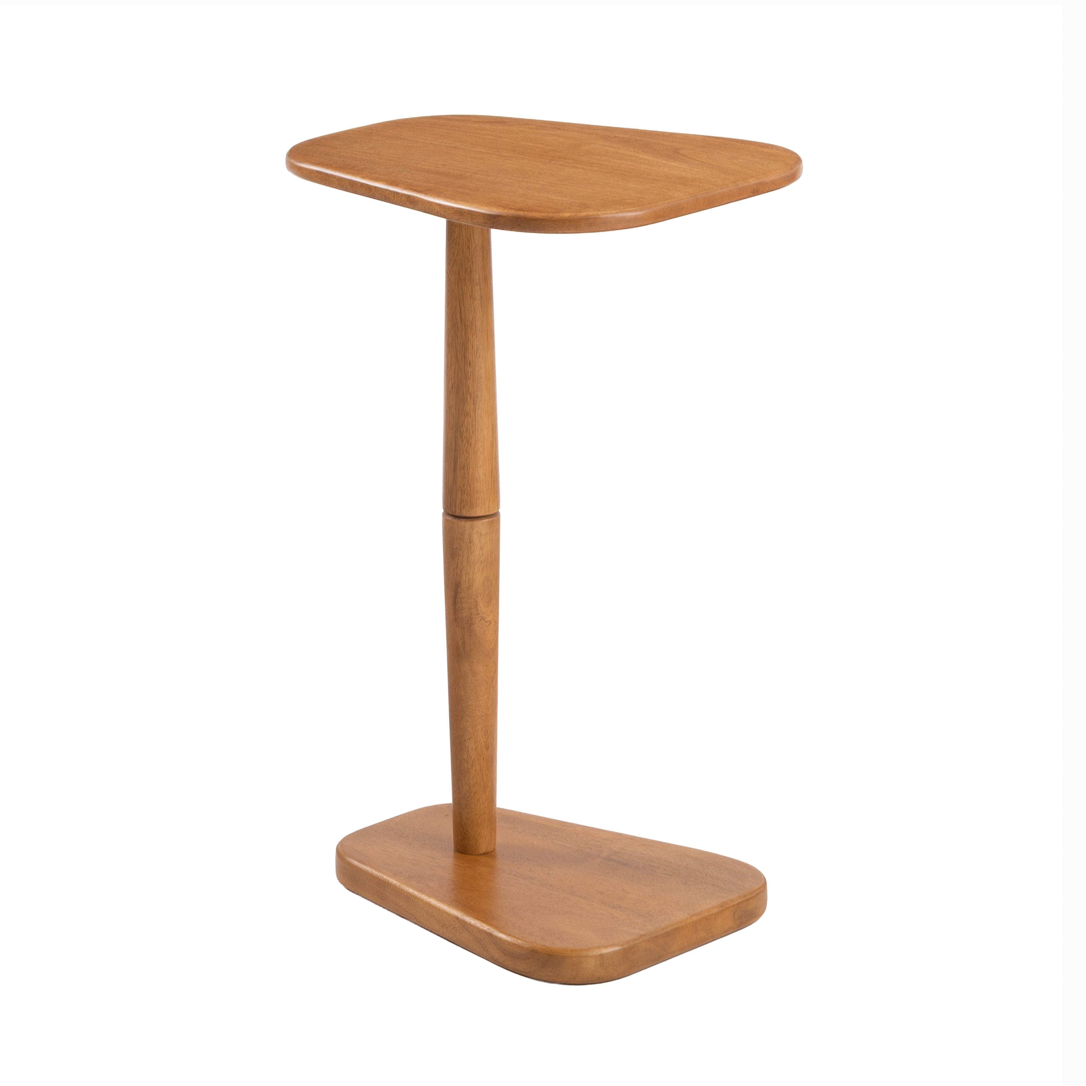 MH London Sammy Solid Mango Wood C-Shape End Table, Sofa Side Table, Drink Table, 15 x 12 x 22 in, Mid Tone Honey