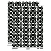 Mexican Day of the Dead Sugar Skull Skeleton Round Sticker Set - Black - Matte Finish - 0.50" Size