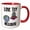 Red/White, variant on 3drose, Funny Cute Green Martian Alien in Spaceship Says Love Thy Neighbor, 11oz Two-tone Black Mug