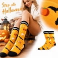 thumbnail image 2 of Halloween Socks, Spooky Crew Socks, Pumpkin Socks, Fall Themed Socks, Cute Halloween Gifts, Autumn Novelty Socks, Unisex Holiday Socks, Orange Black Patterned Socks, 2 of 7