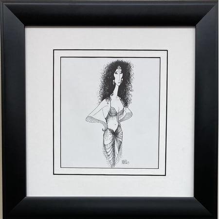 Al Hirschfeld "Cher 1989" CUSTOM FRAMED ART Caricature Music Generic