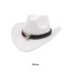 thumbnail image 3 of Minnieouse Sombrero formal de estilo étnico único, transpirable y ligero, sombrero de vaquero occidental de cachemira Sombreros blanco, 3 of 6